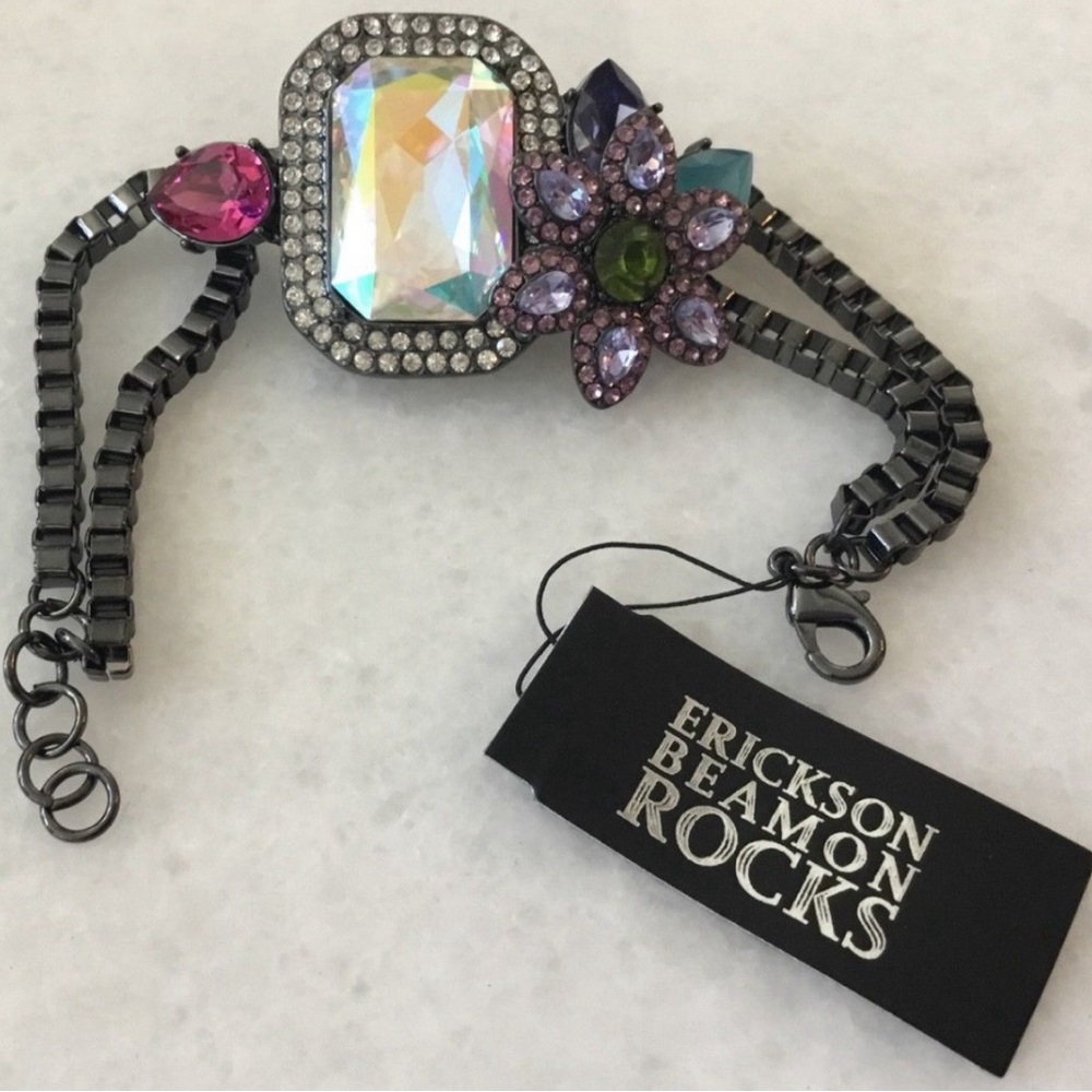 ERICKSON BEAMON ROCKS COLORFUL SWAROVSKI Crystal Arcade BRACELET NEW WITH TAGS